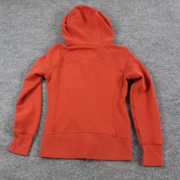 Lululemon Hoodie Womens 4 Scuba Full Zip Fleece Sweatshirt Orange Casual Gym - Picture 3 of 5